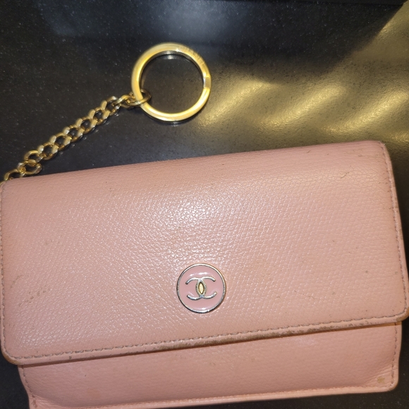 ❤️🔥CHANEL Pink Card Case/Wallet Caviar key chain - Picture 3 of 9